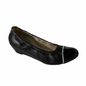 AGL Attilio Giusti Leombruni Pump Ballet Black Leather Wedge Heel Cap 37…